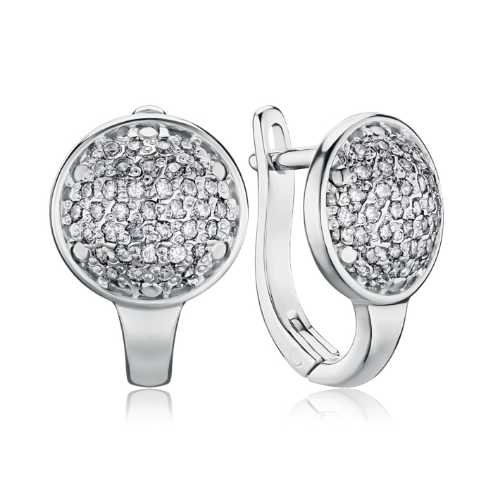 Срібні сережки з фіанітами с40211
