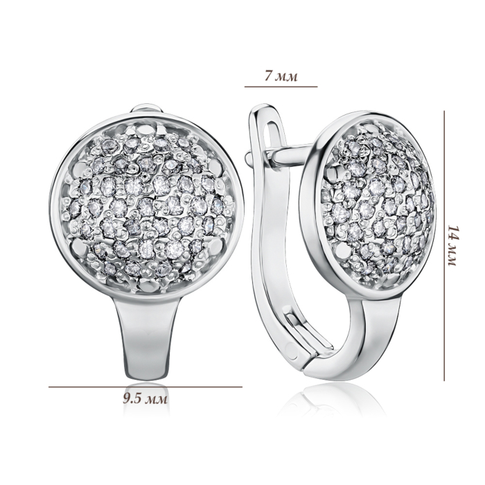 Срібні сережки з фіанітами с40211