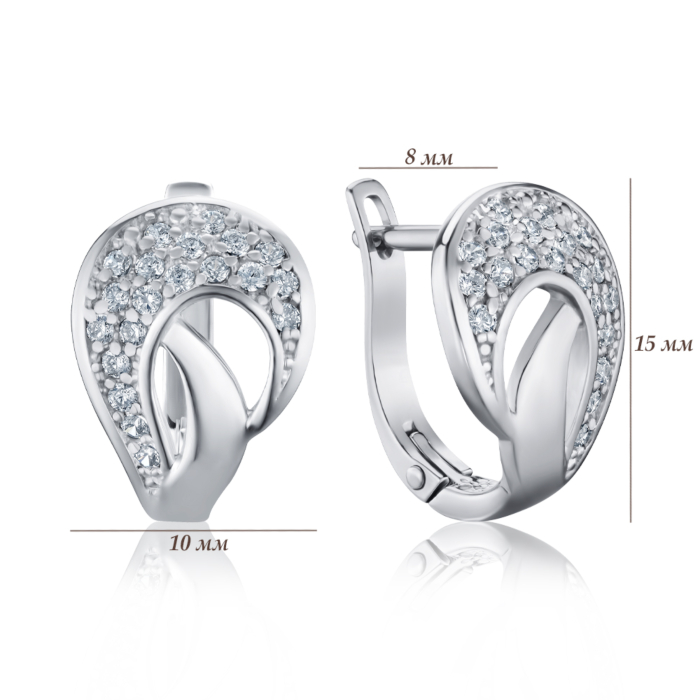 Срібні сережки з фіанітами с40215