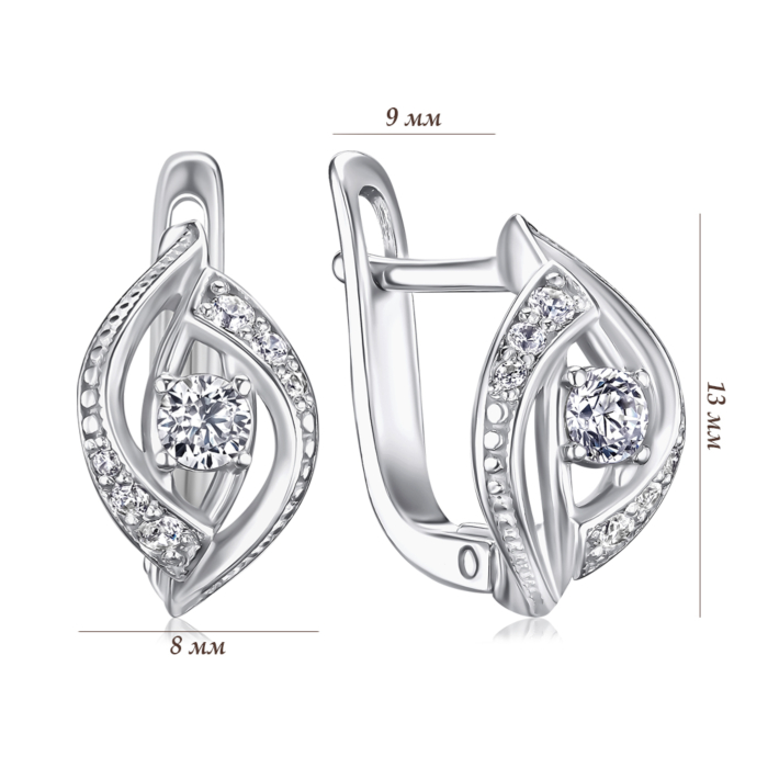 Срібні сережки з фіанітами с40238