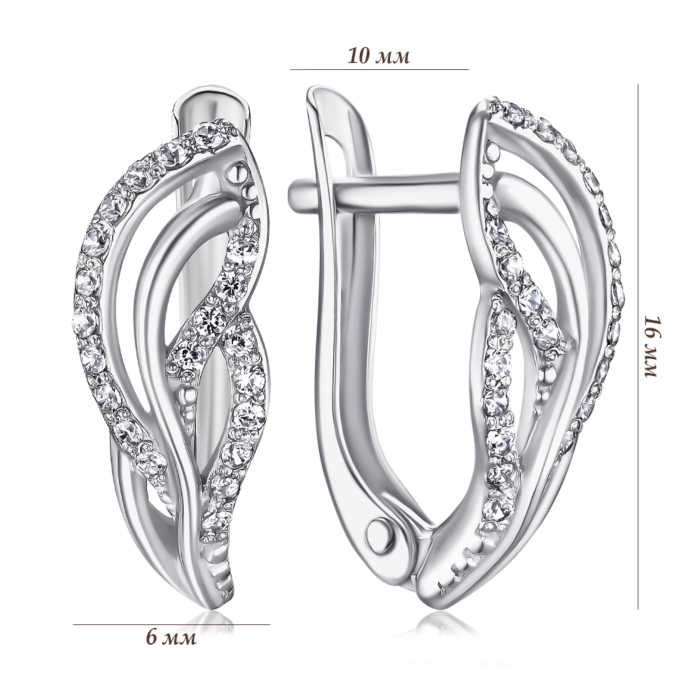 Срібні сережки з фіанітами с40254
