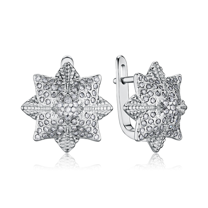 Срібні сережки з фіанітами с40281