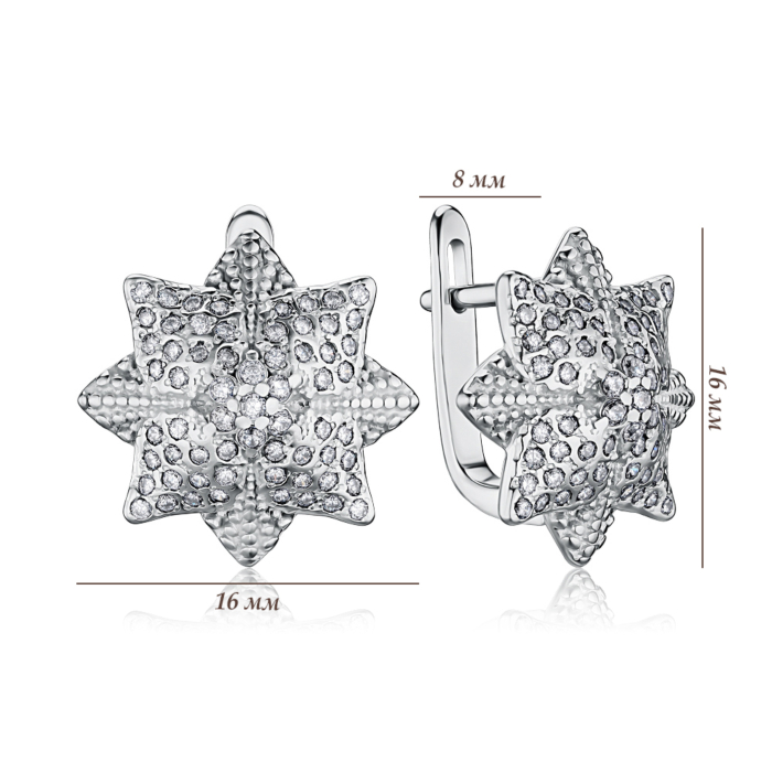 Срібні сережки з фіанітами с40281
