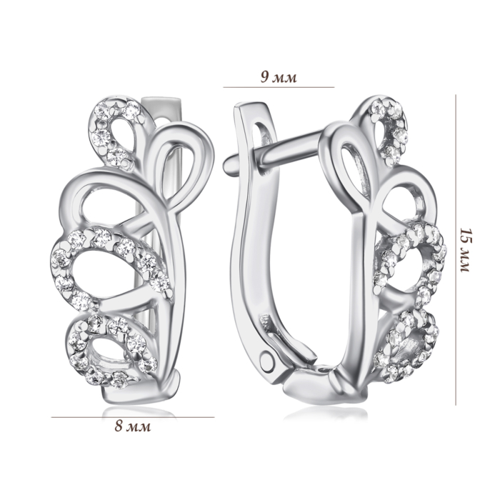 Срібні сережки з фіанітами с40284