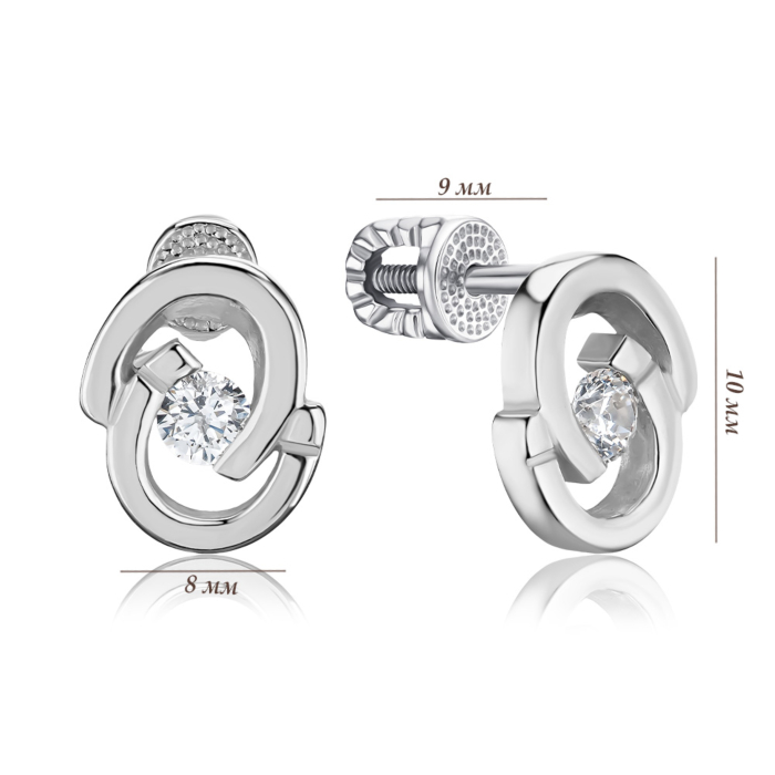 Срібні сережки з фіанітом с40305