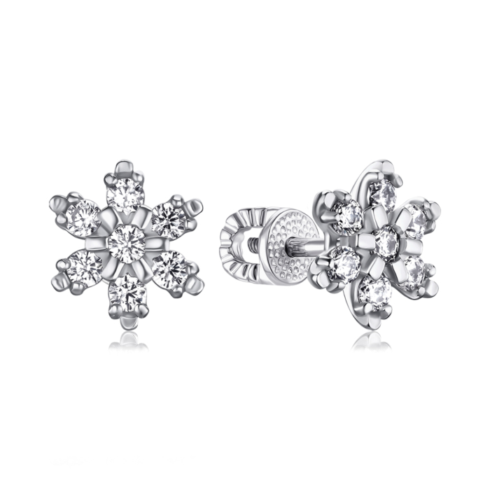 Срібні сережки з фіанітами с40318