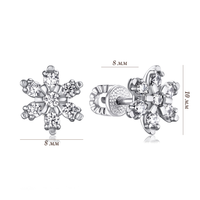 Срібні сережки з фіанітами с40318