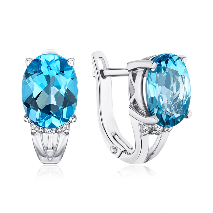 Срібні сережки з топазом. Артикул 40329/12/1/5811
