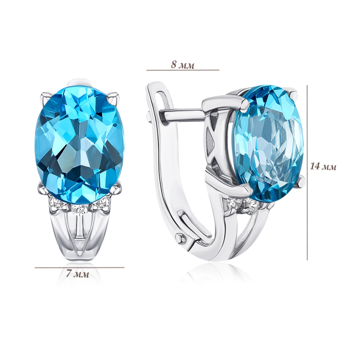 Срібні сережки з топазом. Артикул 40329/12/1/5811