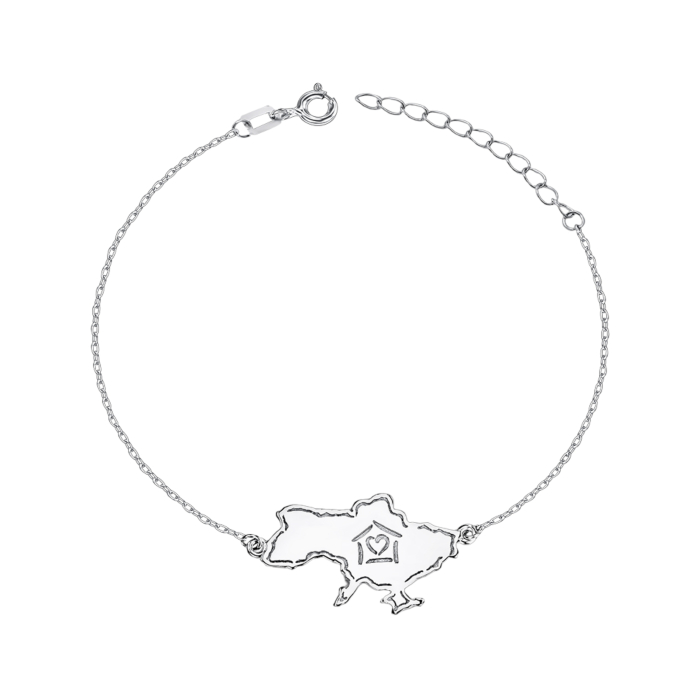 Срібний браслет "Україна" без вставки 40386р