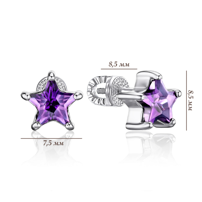 Дитячі срібні сережки з фіанітом 40406/12/1/2392