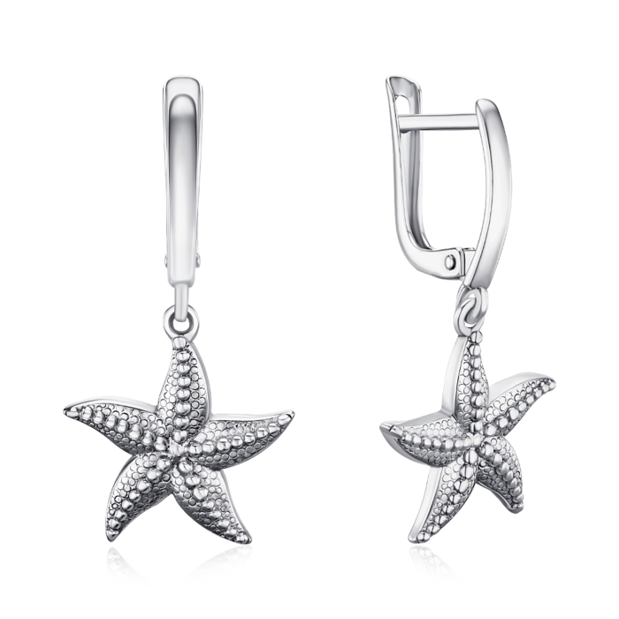 Срібні сережки з підвісною частиною без вставки 40411/12/1