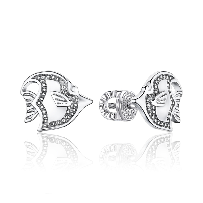 Срібні сережки без вставки 40414/12/1