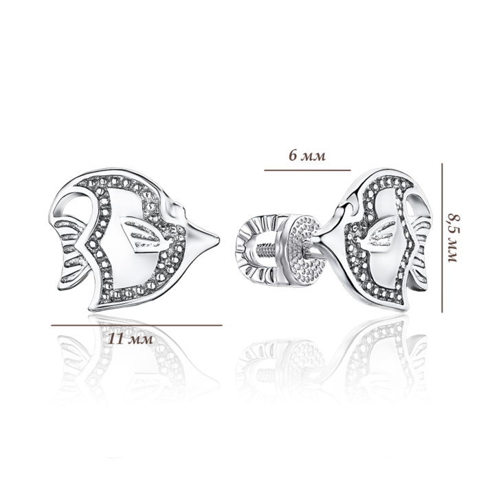 Срібні сережки без вставки 40414/12/1