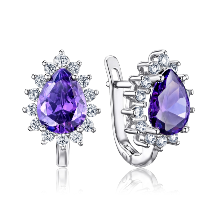 Срібні сережки з фіанітами 40417/12/1/2109