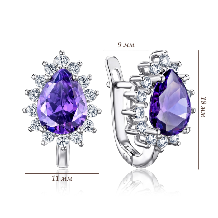 Срібні сережки з фіанітами 40417/12/1/2109