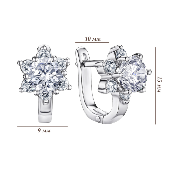 Срібні сережки з фіанітами 40424/12/1/2504