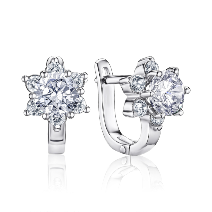 Срібні сережки з фіанітами 40424/12/1/2504