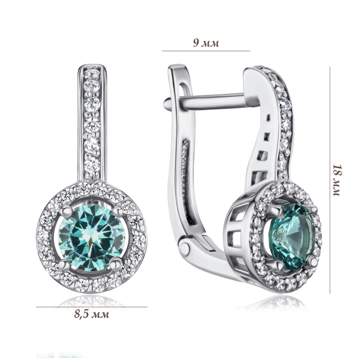 Срібні сережки. Артикул 40428/12/1/1239