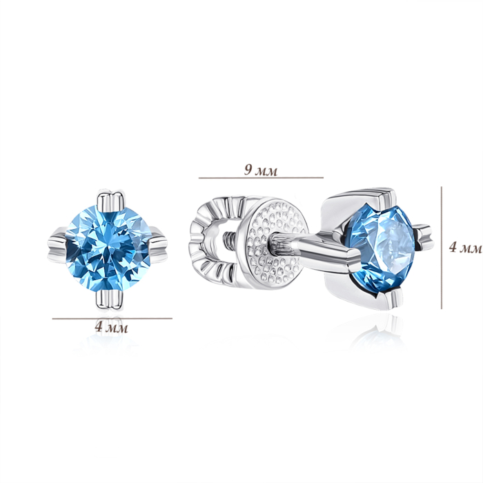 Срібні сережки зі шпинеллю 40436/12/1/1003