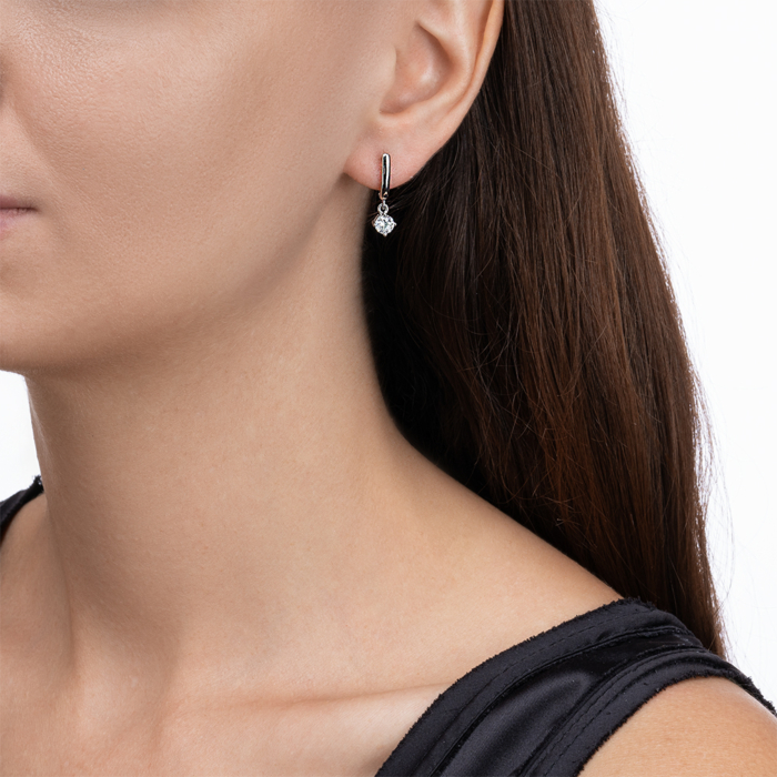 Срібні сережки з фіанітами Tesori Zirconia. Артикул 40456/12/1/4024