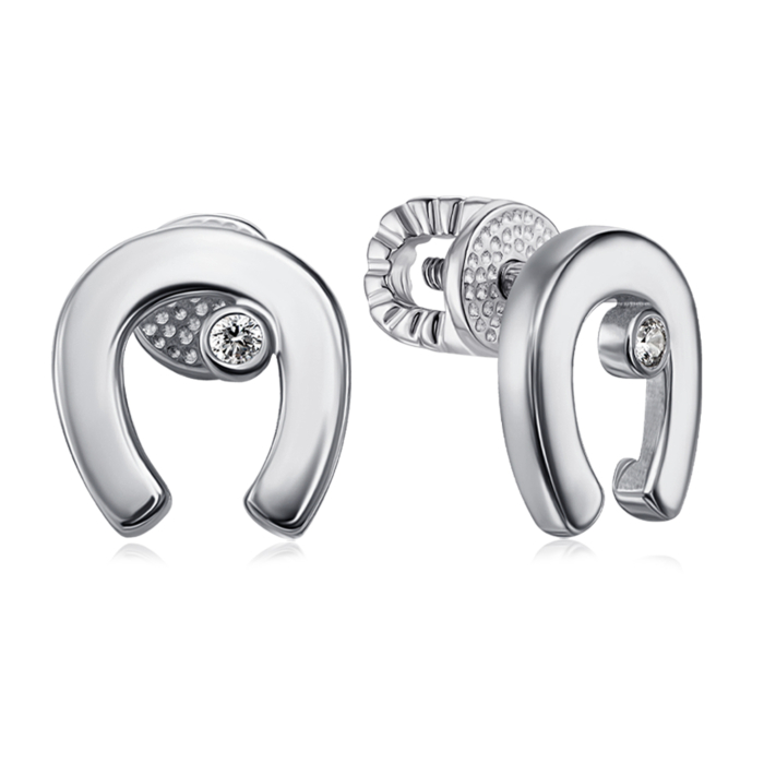 Срібні пусети з фіанітом. Артикул 40460/12/1/3