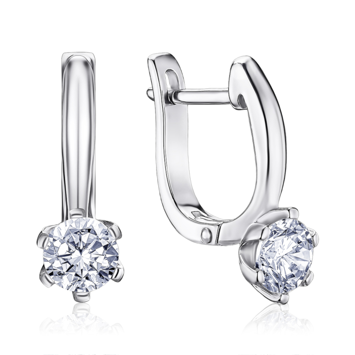 Срібні сережки з фіанітом 40471/12/1/22