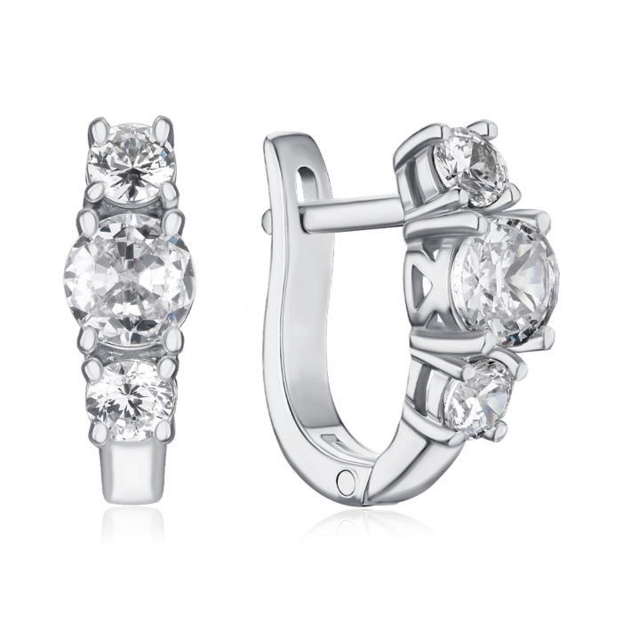 Срібні сережки з фіанітами 40480/12/1/1773