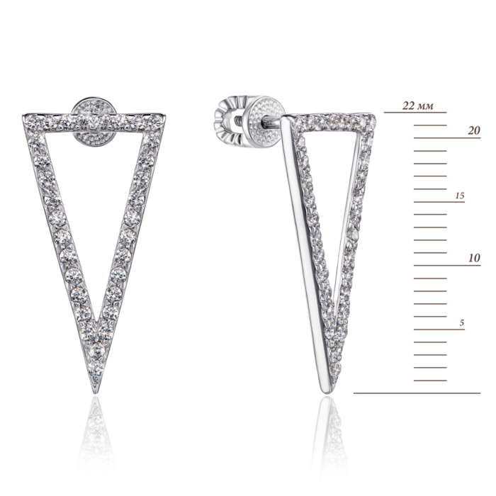 Срібні пусети з фіанітами. Артикул 40483/12/1/13