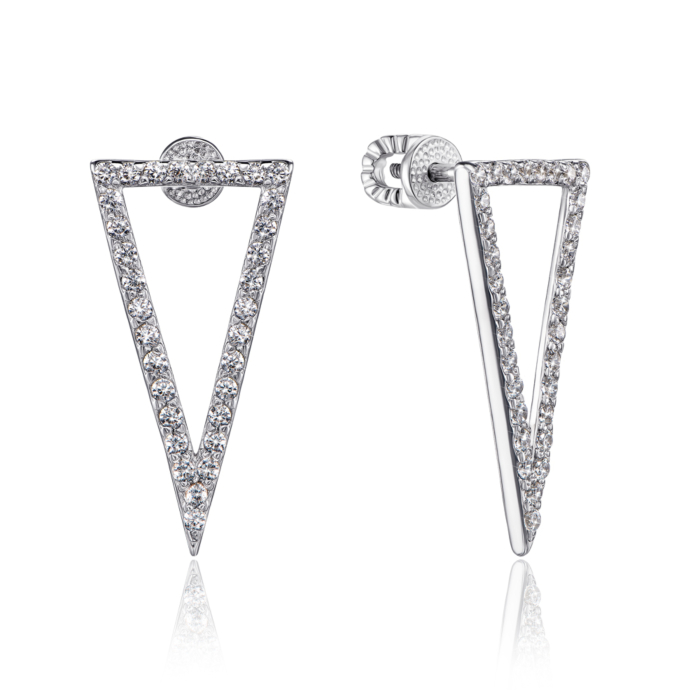 Срібні пусети з фіанітами. Артикул 40483/12/1/13