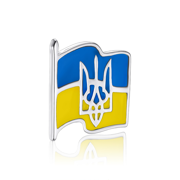 Срібна брошка-значок з емаллю. Артикул 4048/12/1/1158