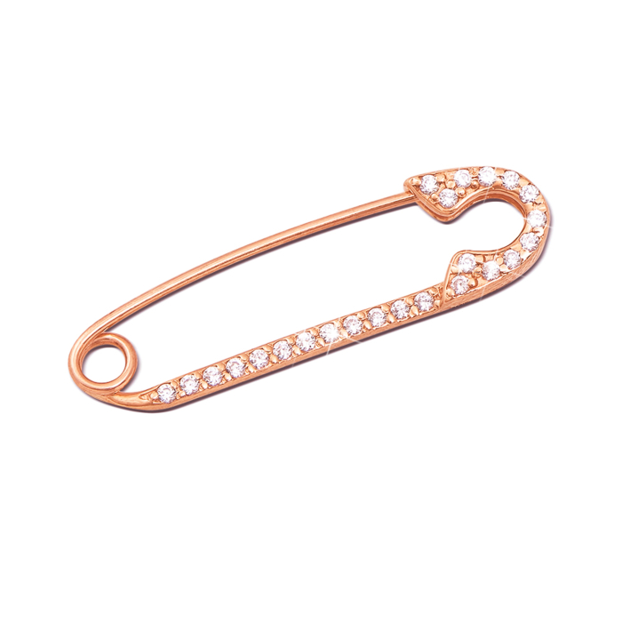 Золота брошка-булавка з фіанітами. Артикул 4049