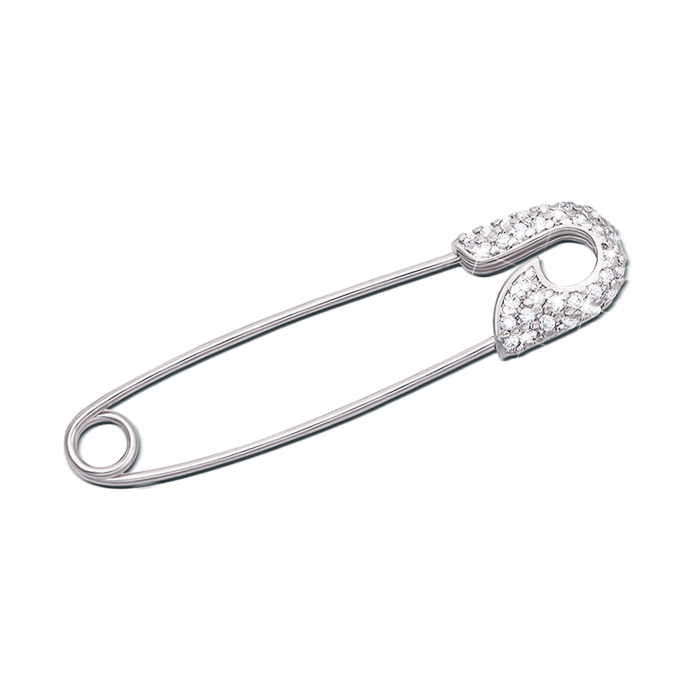 Золота брошка-булавка з фіанітами. Артикул 4051б