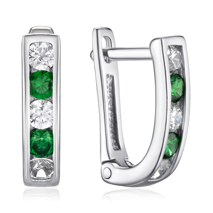 Срібні сережки з фіанітами 40515/12/1/122