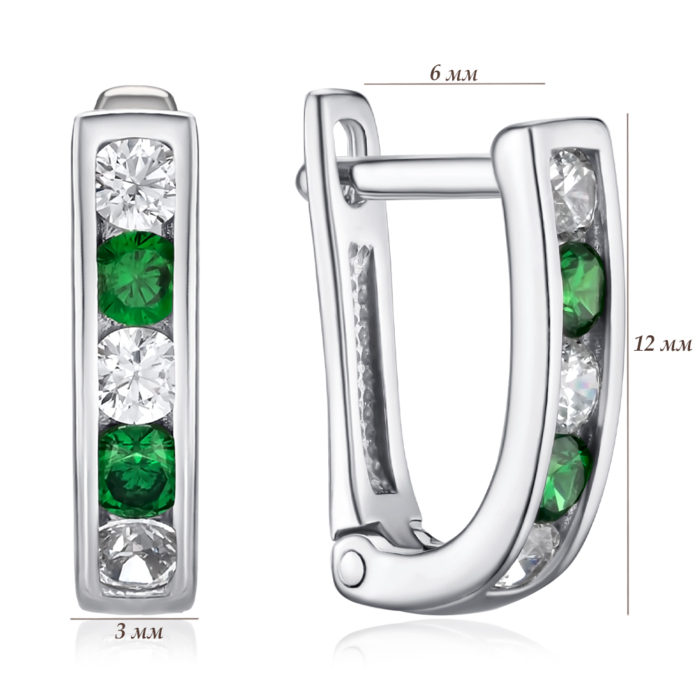 Срібні сережки з фіанітами 40515/12/1/122