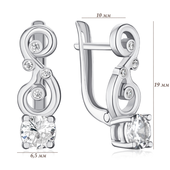 Срібні сережки з фіанітом 40522/12/1/16
