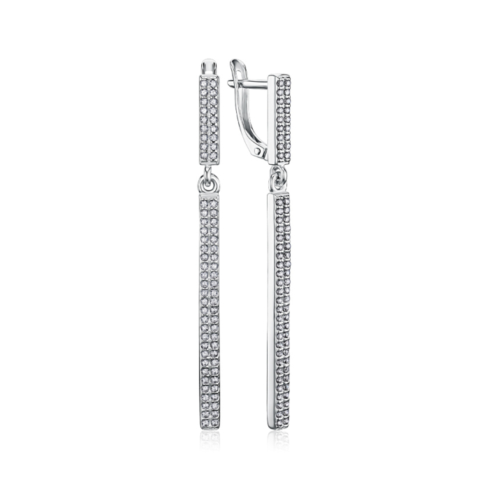 Срібні сережки з фіанітами 40555/12/1/1