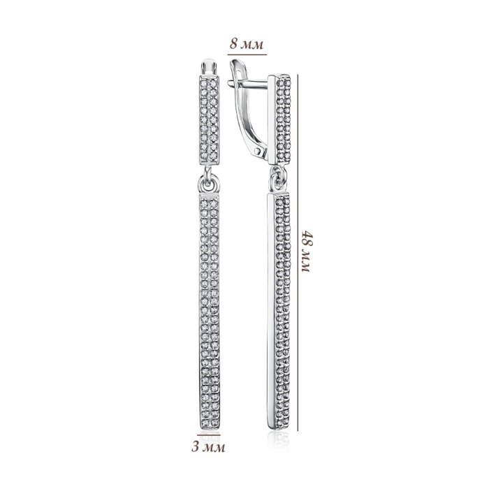 Срібні сережки з фіанітами 40555/12/1/1