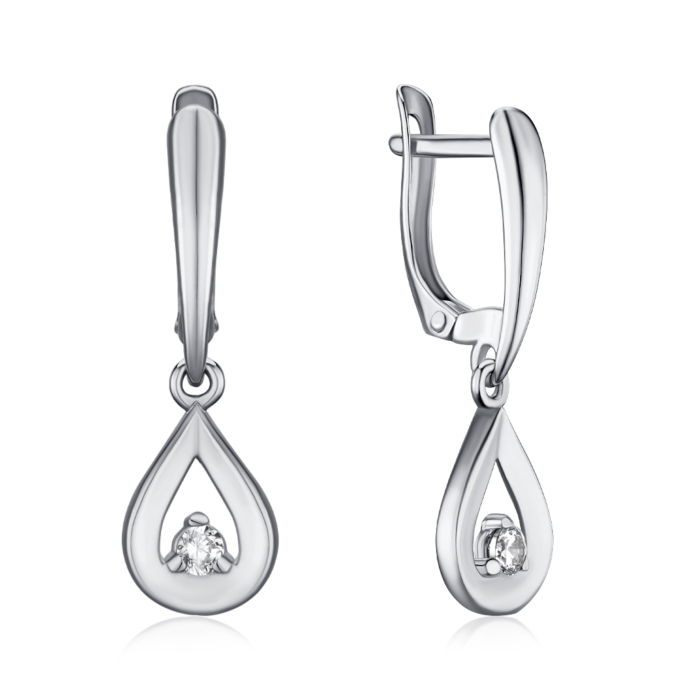 Срібні сережки з фіанітом 40557/12/1/52