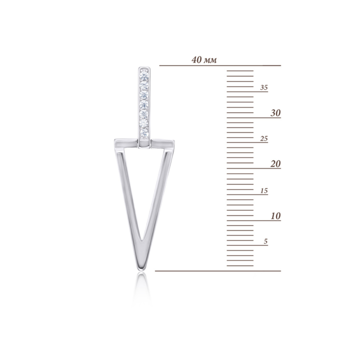 Срібні сережки-підвіски з фіанітами. Артикул 40560/12/1/46