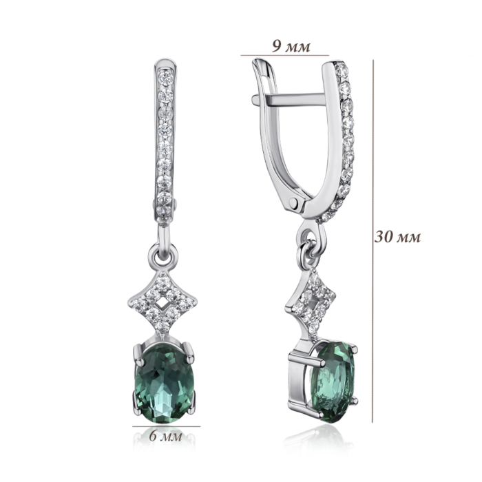 Срібні сережки з кварцом. Артикул 40567/12/1/3771