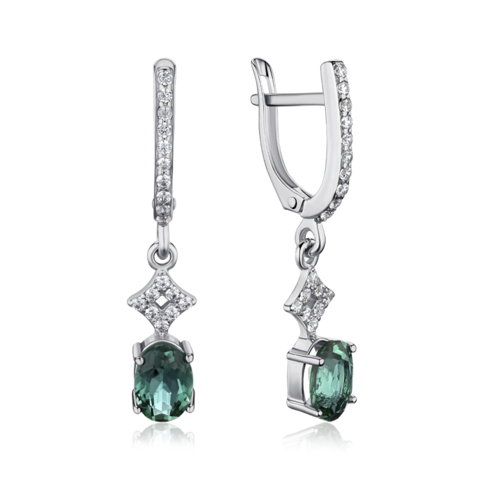 Срібні сережки з кварцом. Артикул 40567/12/1/3771