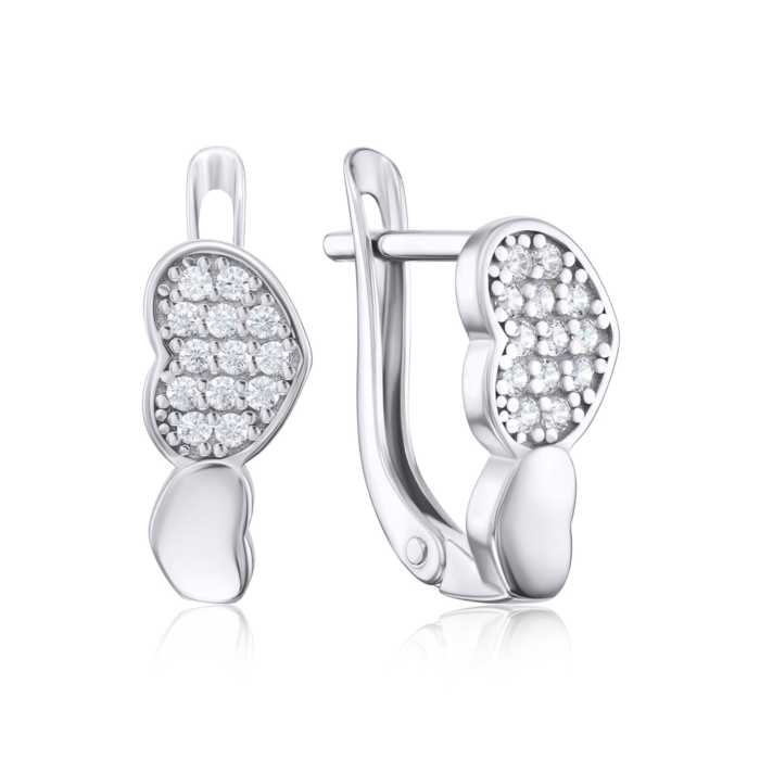 Срібні сережки з фіанітами. Артикул 40579/12/1/13