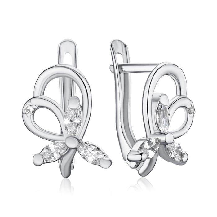 Срібні сережки з фіанітами 40590/12/1/2729
