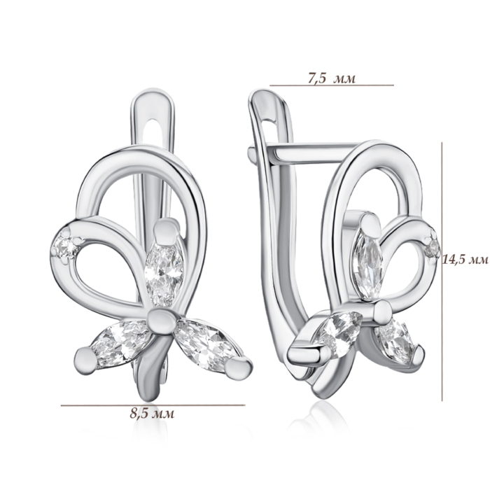 Срібні сережки з фіанітами 40590/12/1/2729