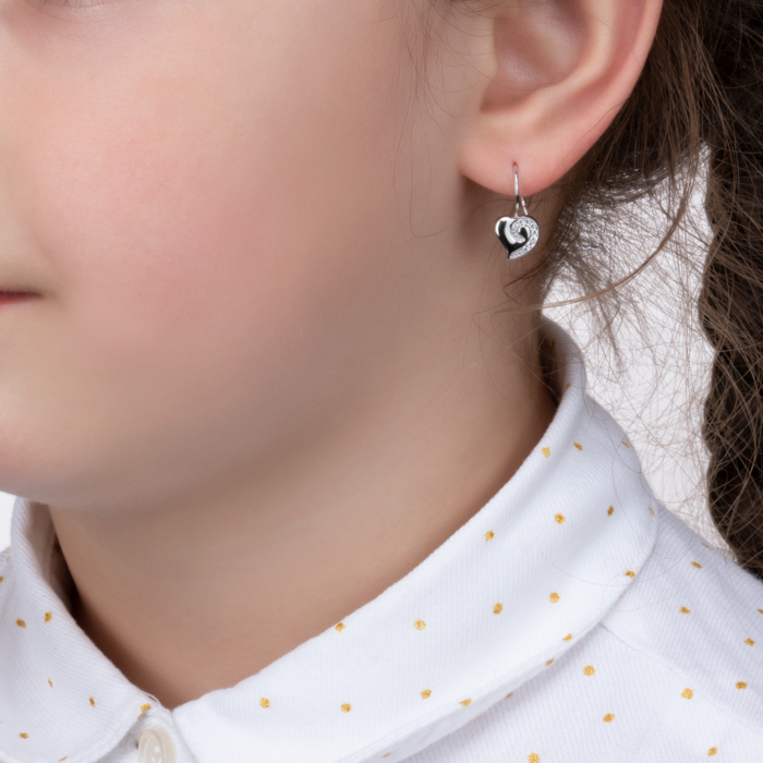 Серебряные серьги с фианитами. Артикул 40595/12/1/1