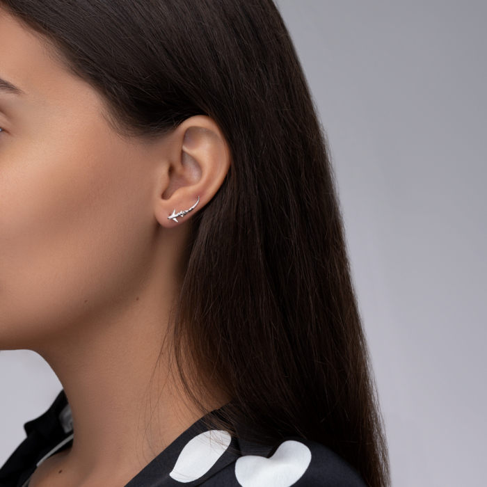 Серебряные серьги-каффы. Артикул 40607/12/1