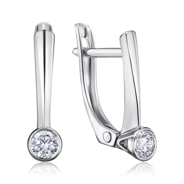 Срібні сережки з фіанітом 40621/12/1/28