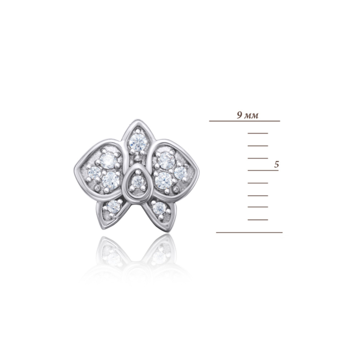 Серебряные пуссеты с фианитами. Артикул 40632/12/1/927