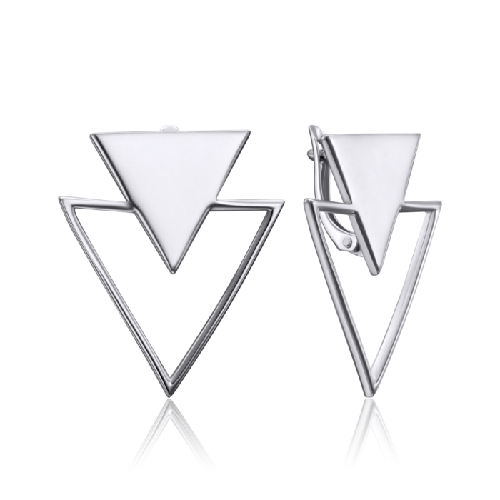 Срібні сережки-пусети без вставки. Артикул 40636/12/1